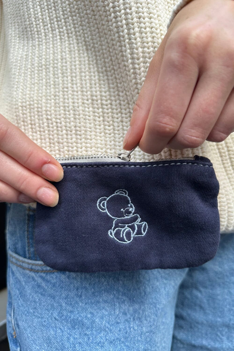 Teddy Bear Coin Purse | Faded Blue