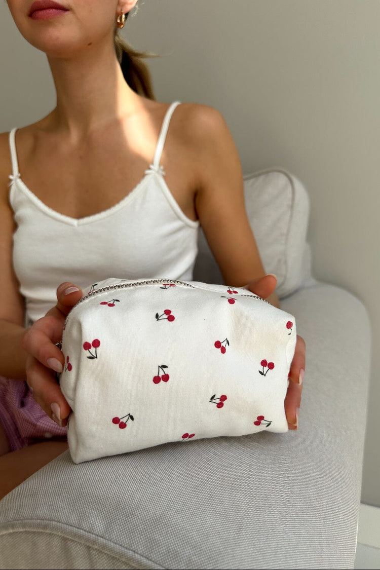 Cherry Mini Makeup Bag | Ivory