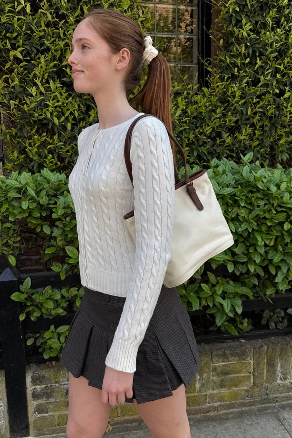 Buckle Canvas Shoulder Bag | Ivory