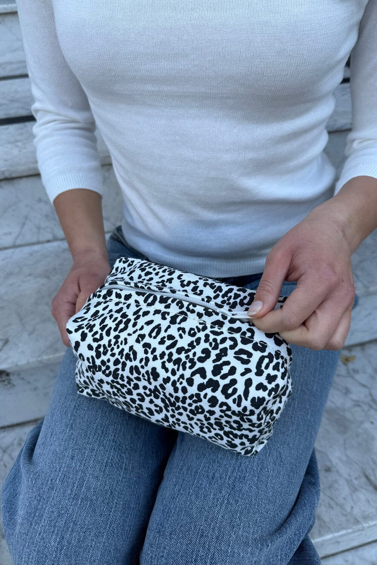Leopard Makeup Bag | Black and White Leopard