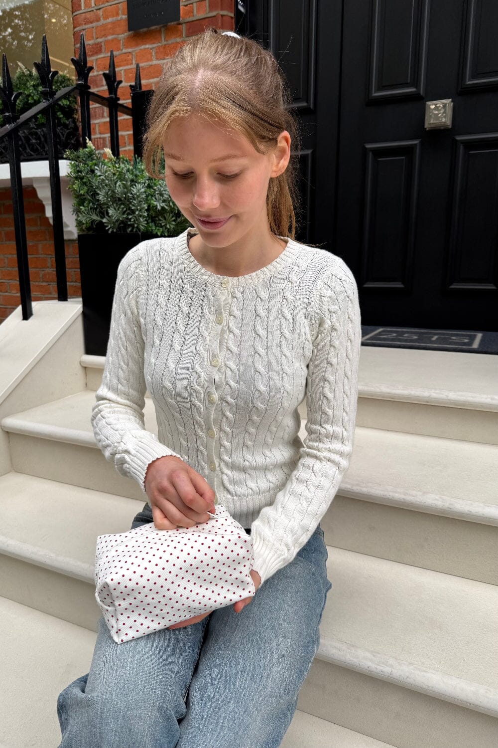 Polka Dots Makeup Bag | White and Red Polka Dots