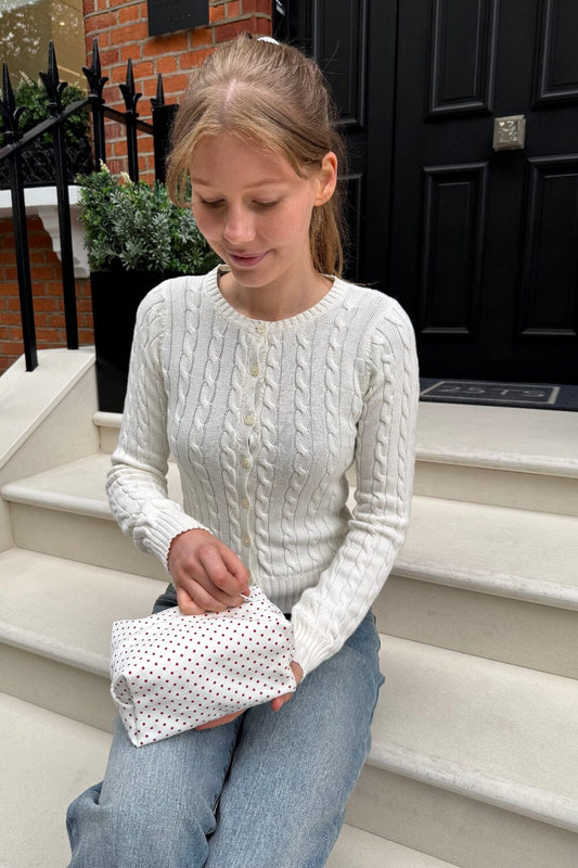 White and Red Polka Dots