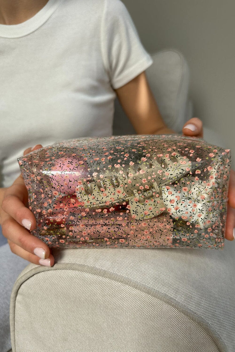 Floral Makeup Bag | Clear