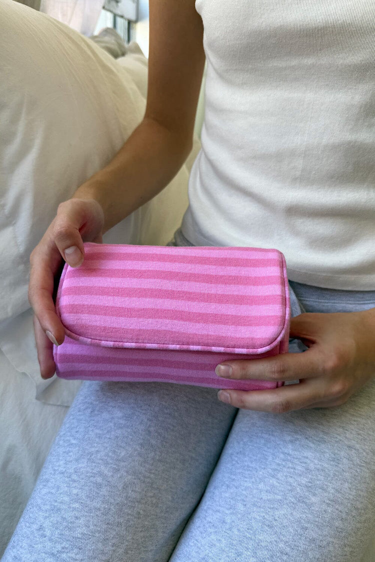 Stripes Makeup Bag | Bubblegum Pink and Pink Stripes