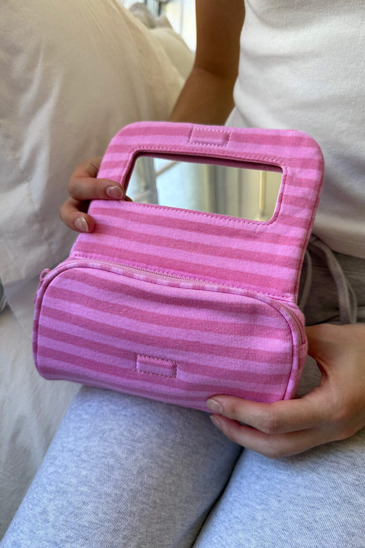 Stripes Makeup Bag | Bubblegum Pink and Pink Stripes