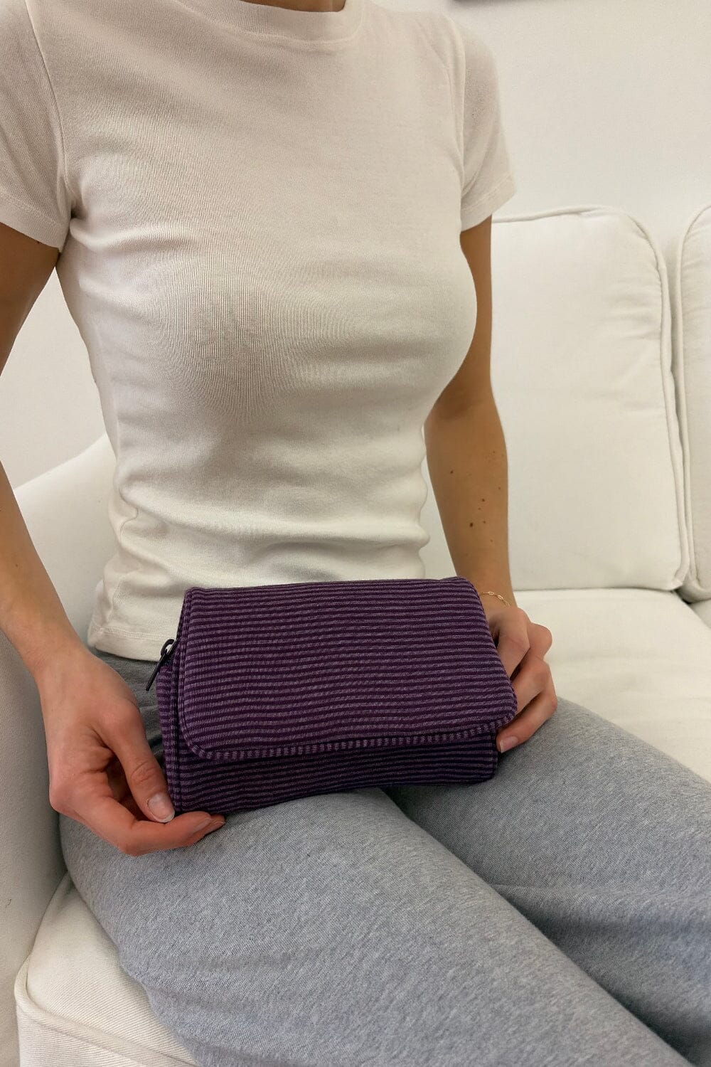 Stripe Makeup Bag | Purple Stripes