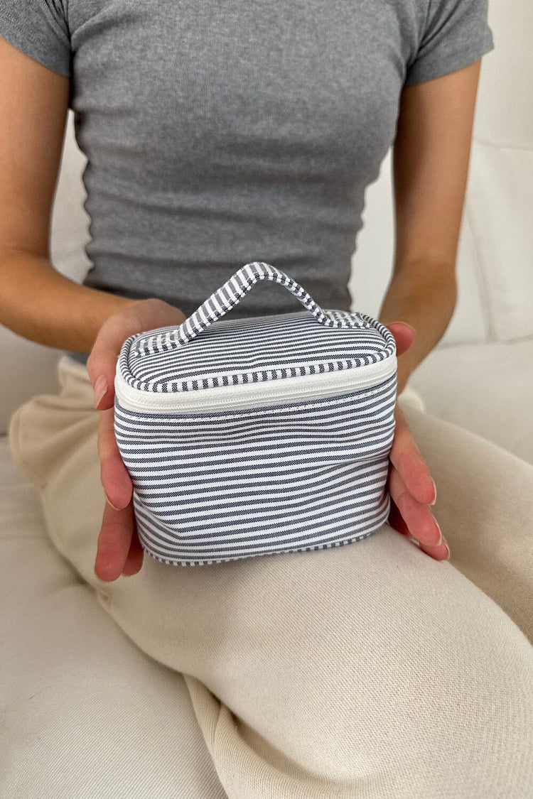 Stripes Makeup Bag | Faded and White Stripes