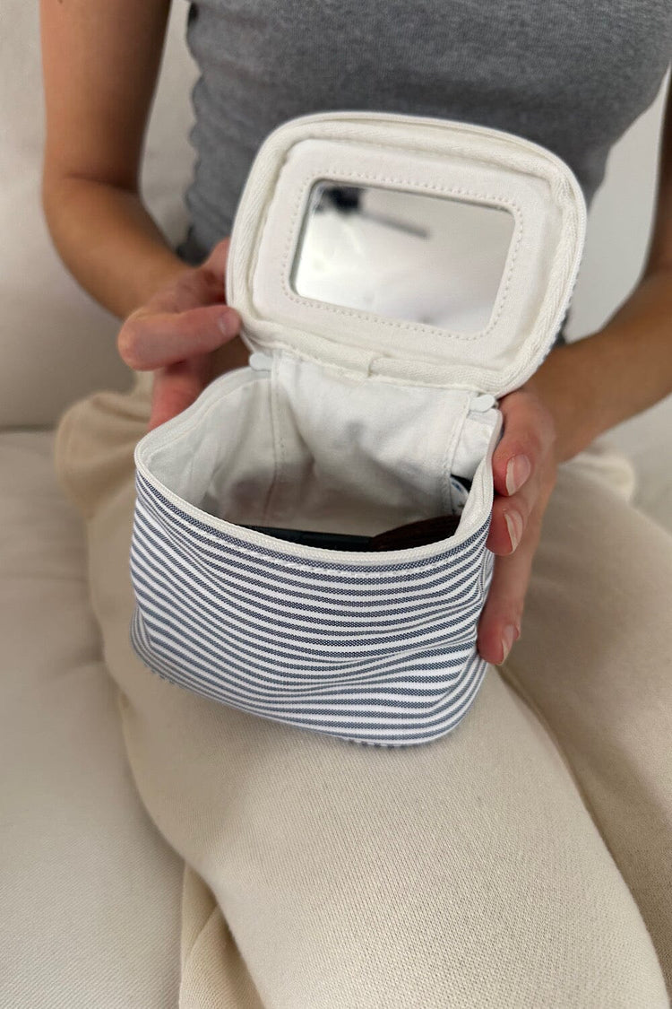 Stripes Makeup Bag | Faded and White Stripes