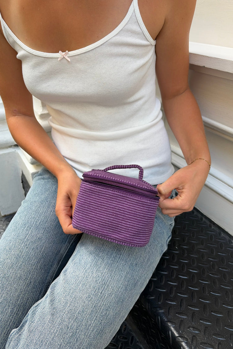 Stripes Makeup Bag | Purple Stripes