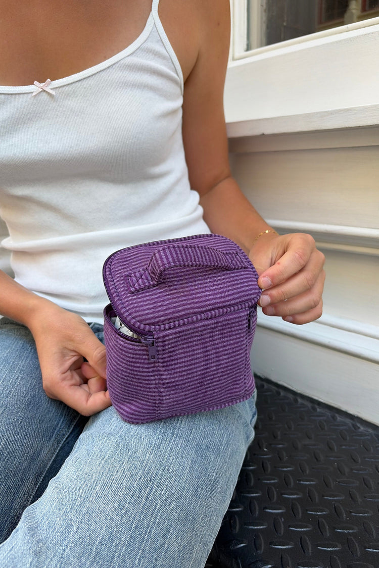 Stripes Makeup Bag | Purple Stripes