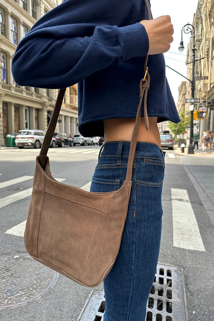 Suede Saddle Crossbody Bag