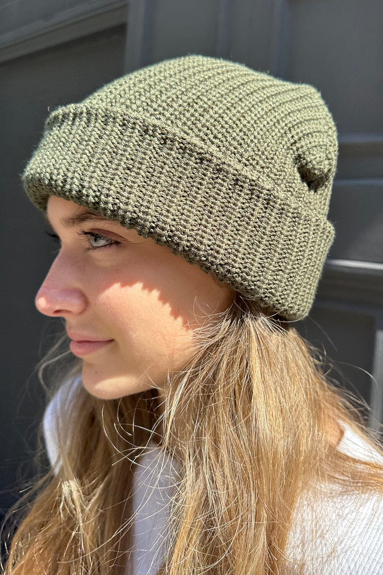 Knit Beanie | Olive Green