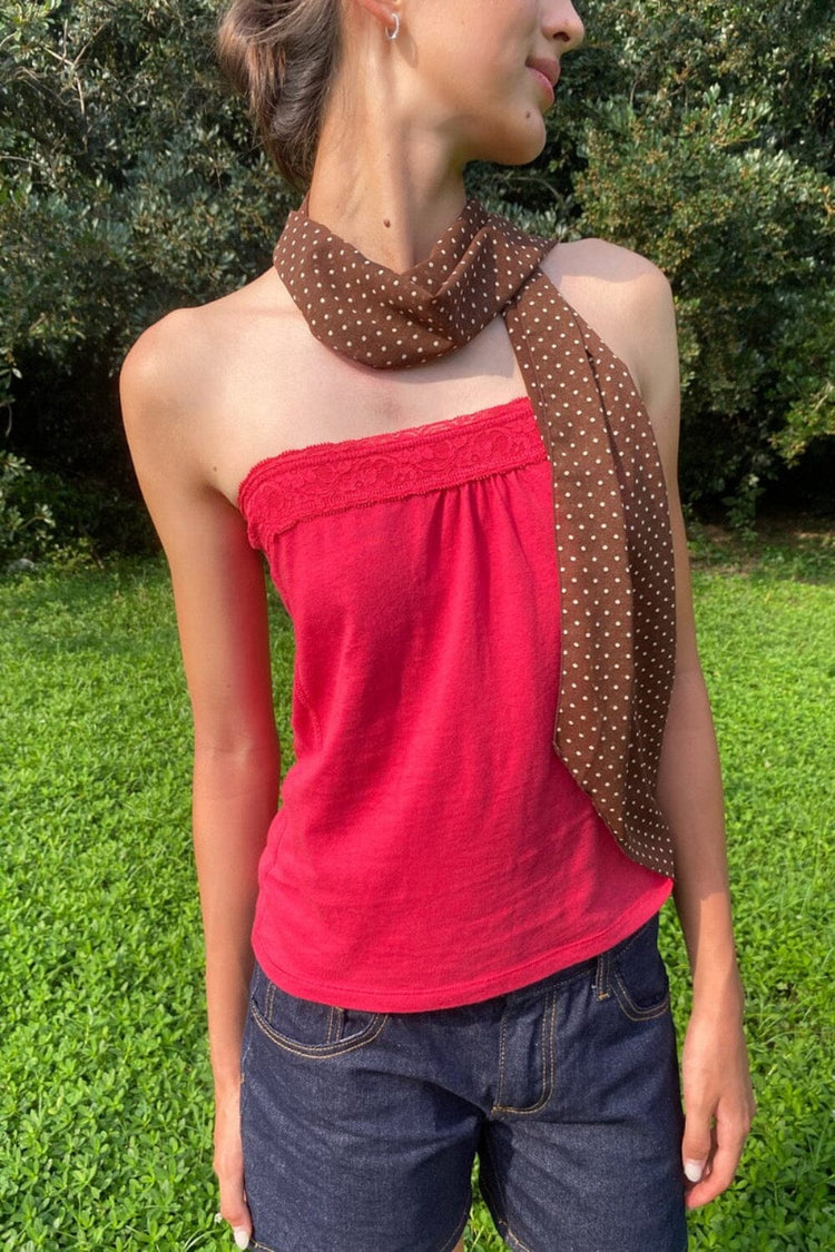 Polka Dots Scarf | Brown with White Polka Dots
