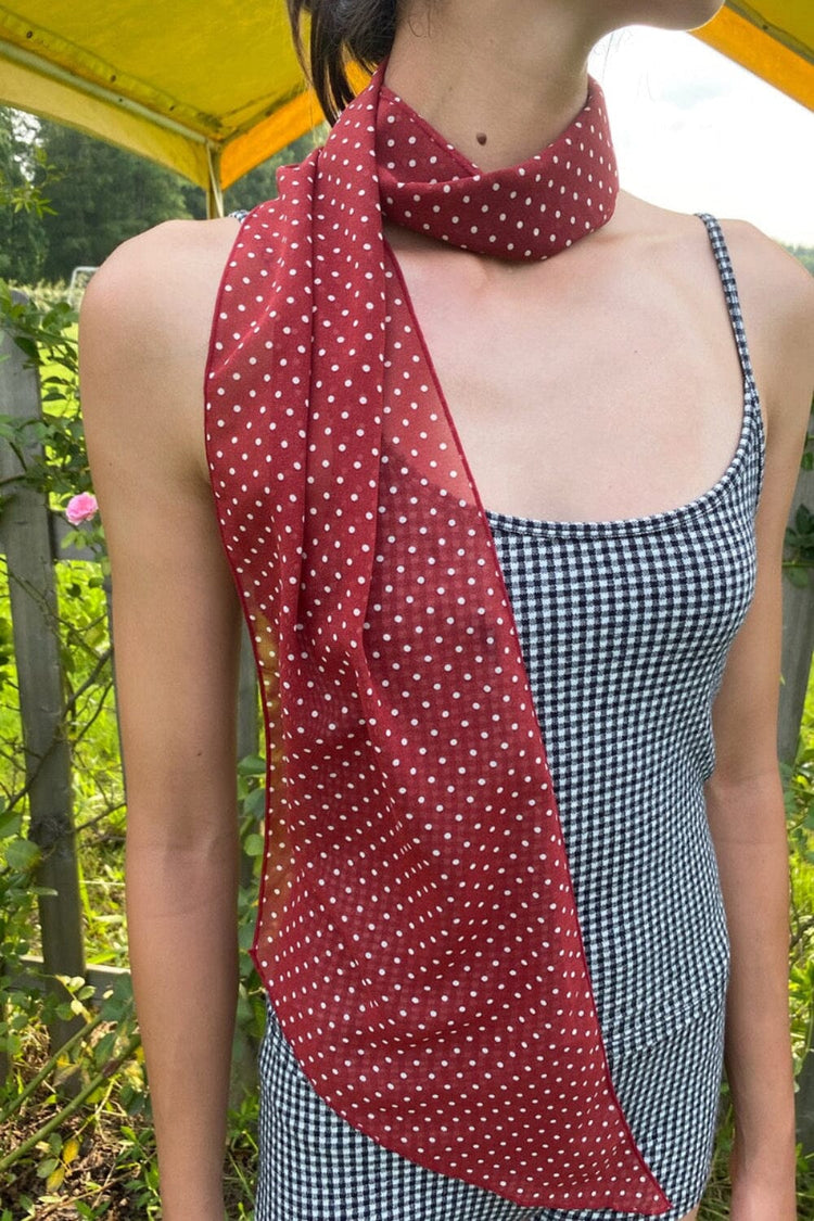 Polka Dot Scarf | Red with White Polka Dots