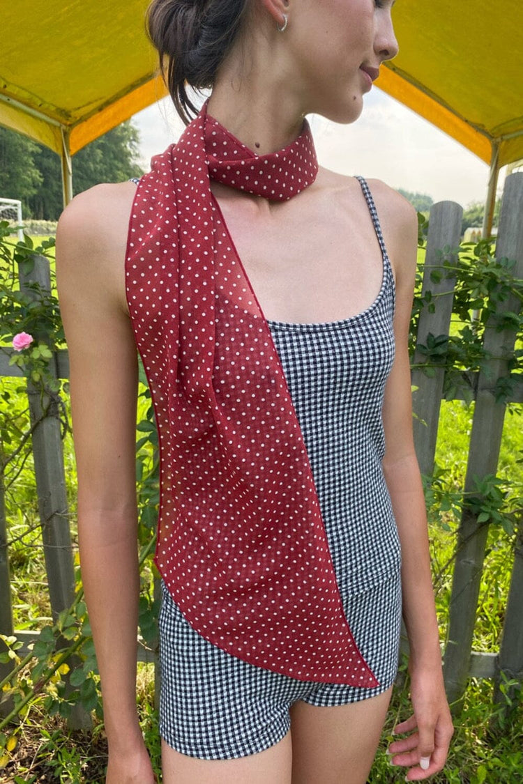 Polka Dot Scarf | Red with White Polka Dots
