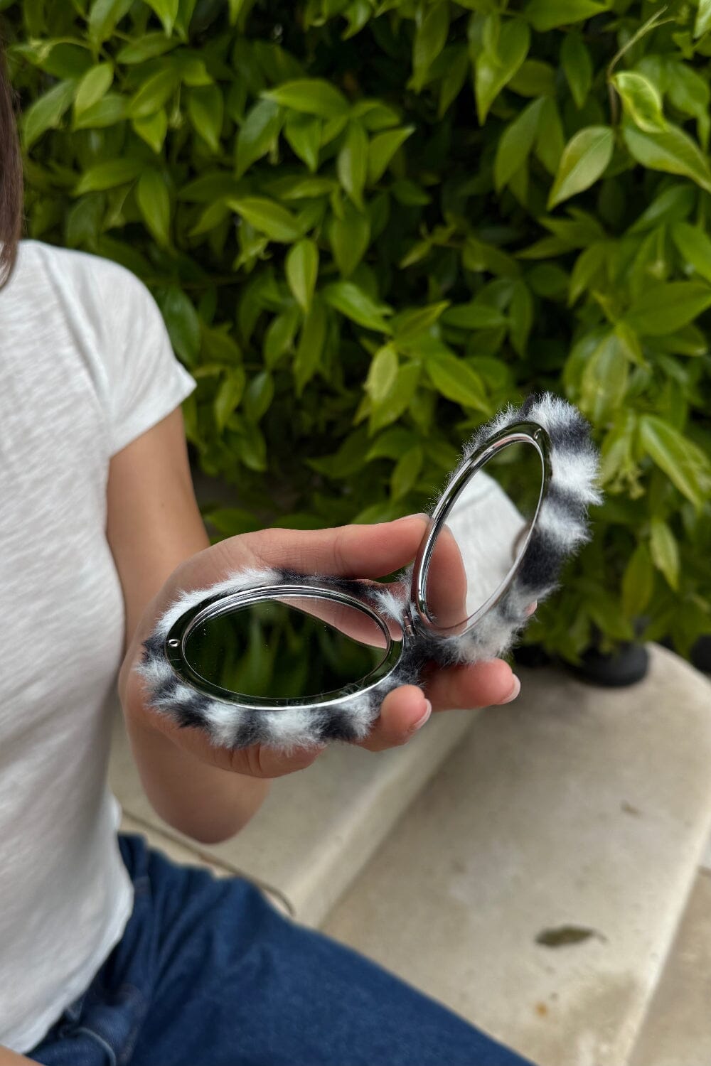Faux Fur Mirror | Zebra Print