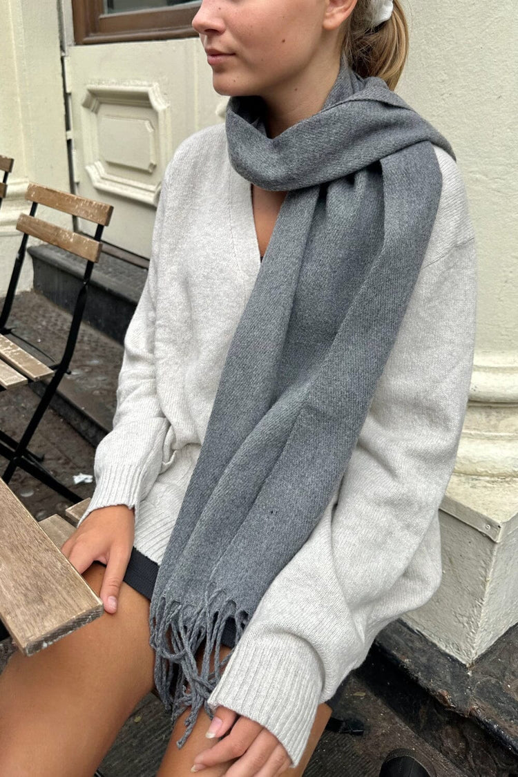 Tassel Scarf | Charcoal Grey