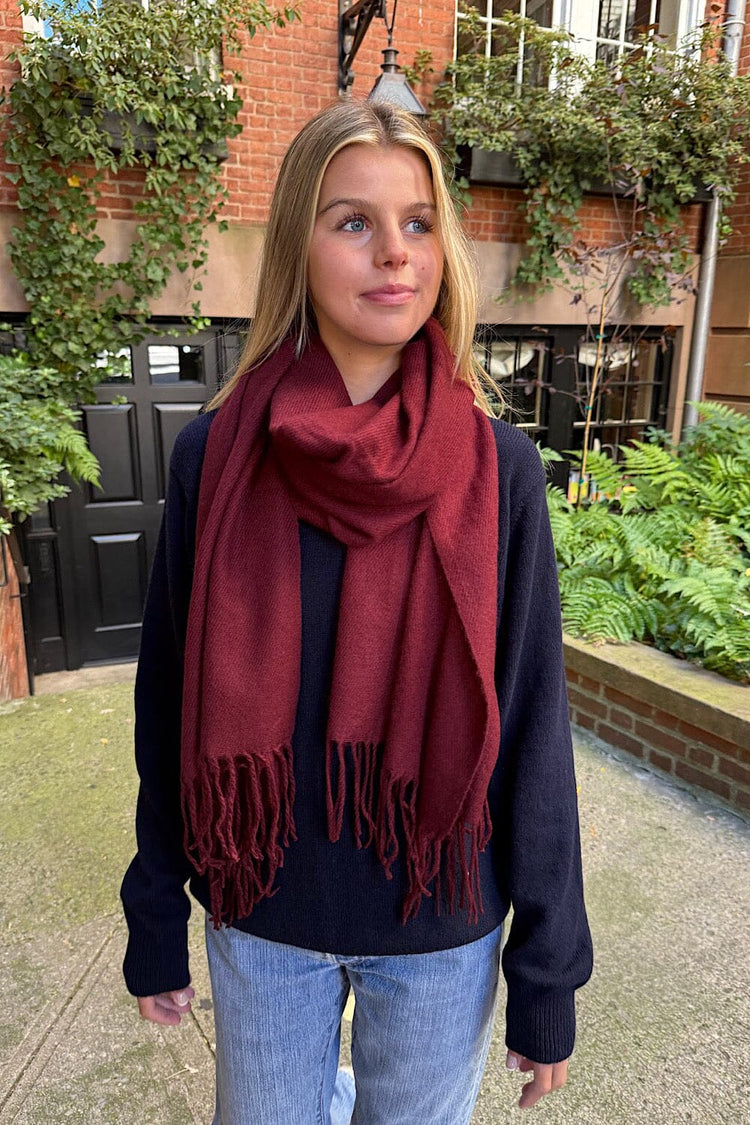 Tassel Scarf | Burgundy