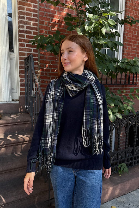 Navy and White Plaid