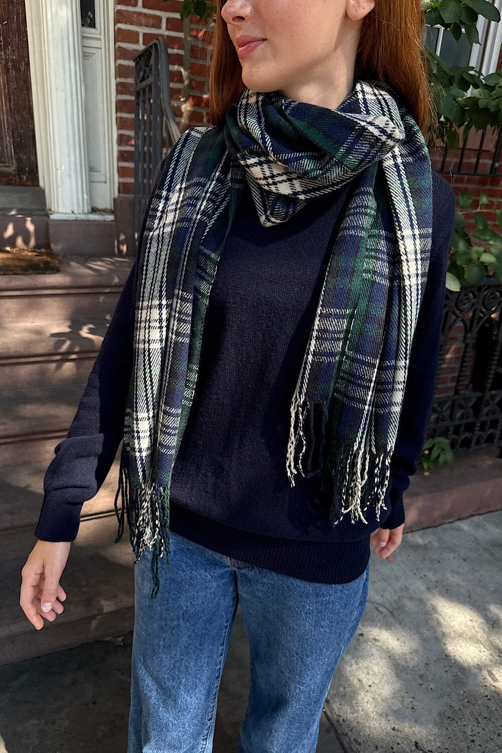 Navy and White Plaid