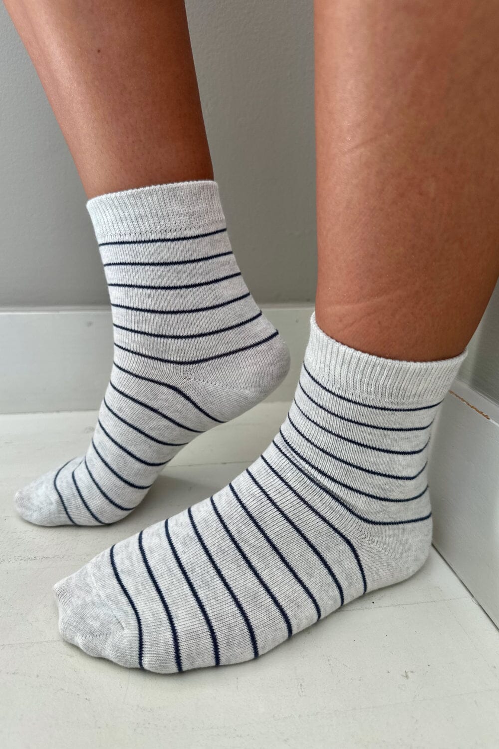 Grey With Navy Stripes