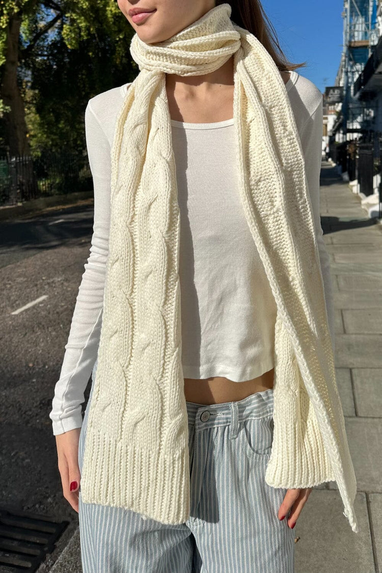 Cable Knit Scarf | Ivory