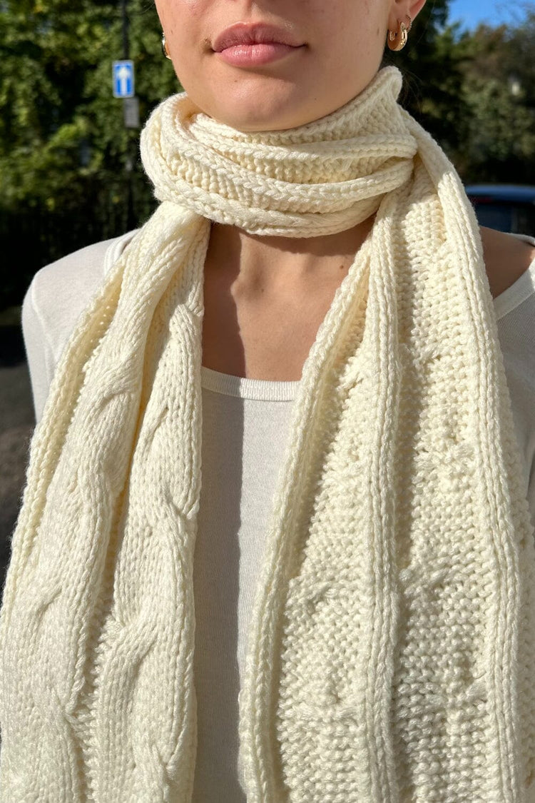 Cable Knit Scarf | Ivory