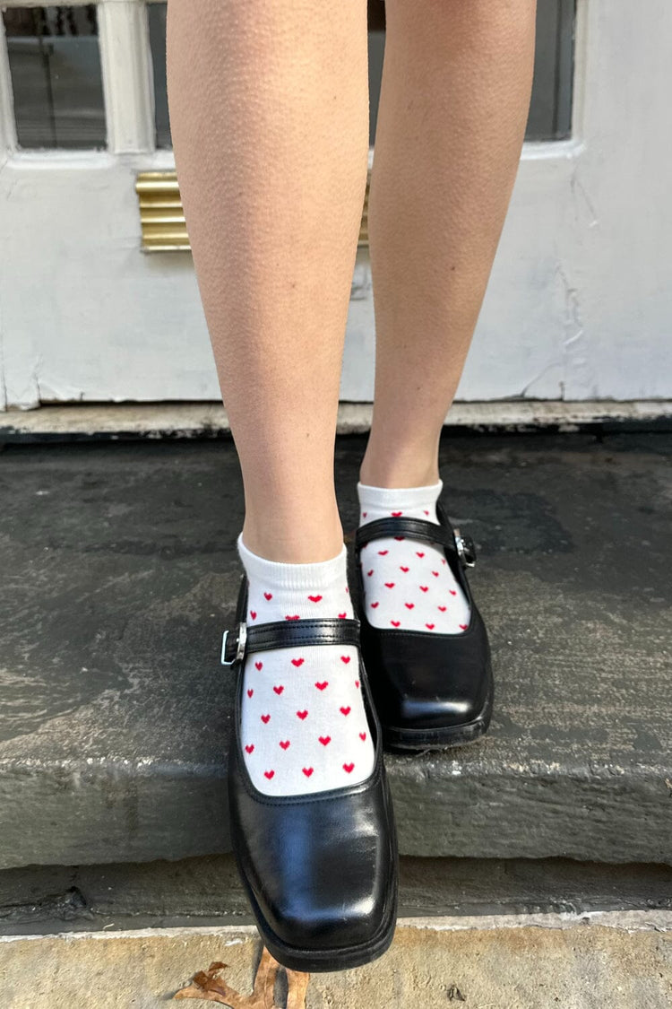 Heart Socks | White With Red Hearts