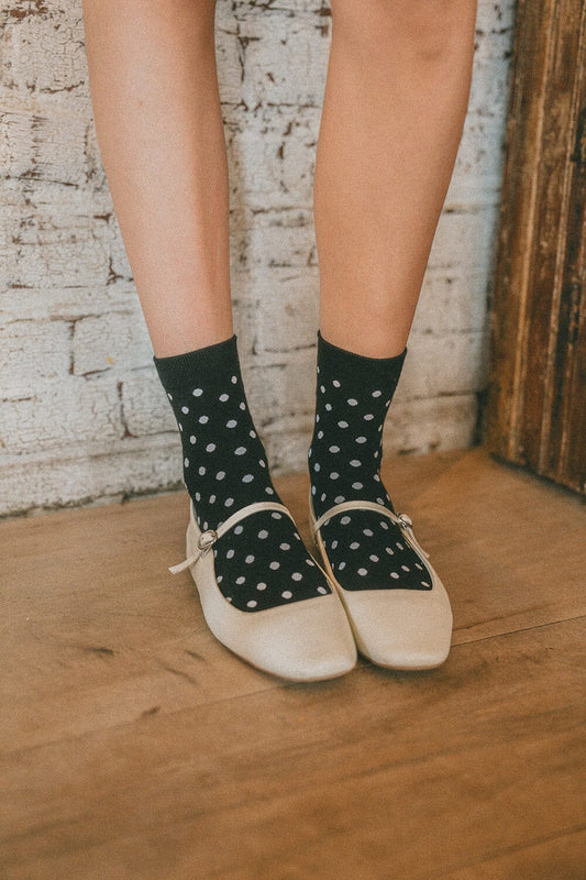 Black with White Polka Dots