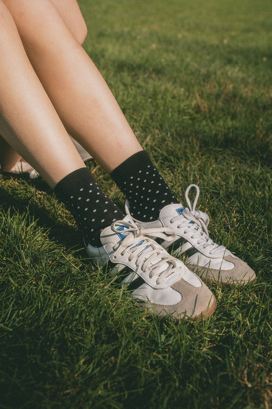 Black with White Polka Dots
