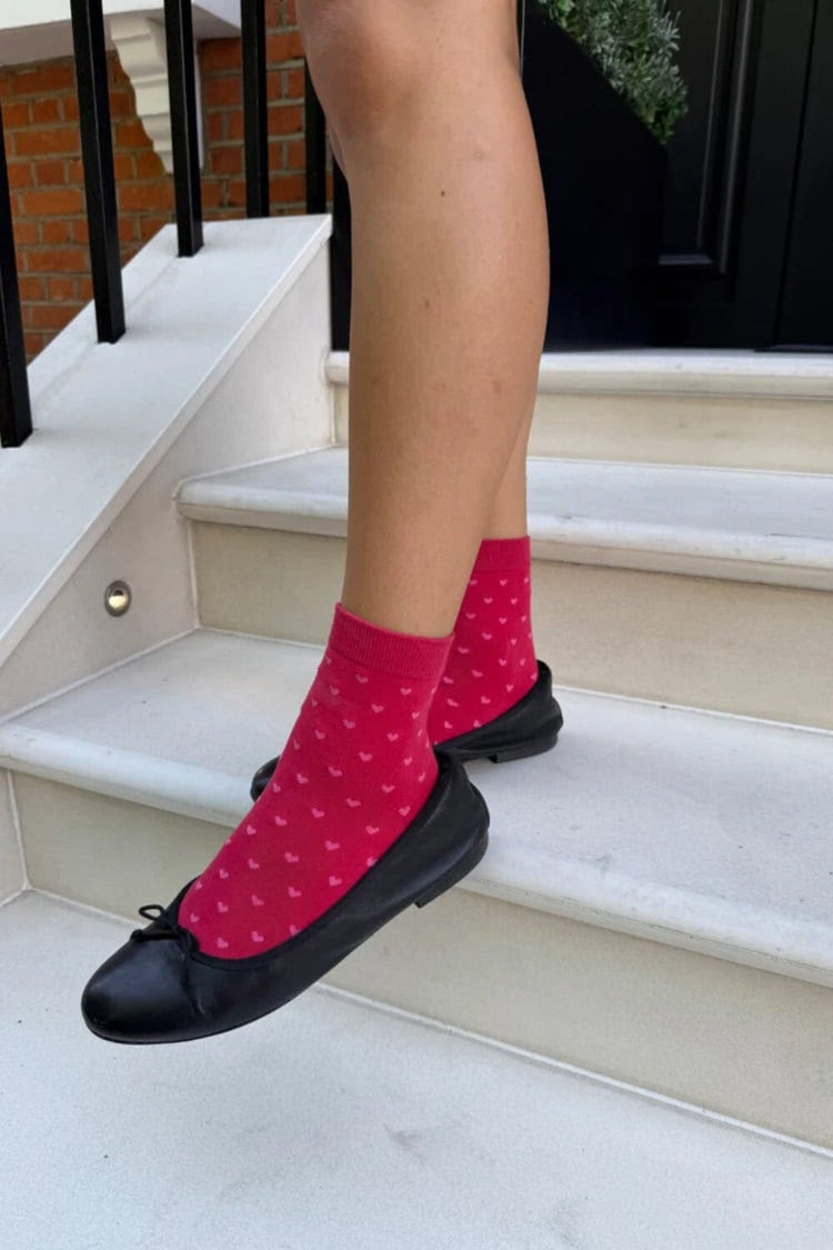 Heart Socks | Red with Pink Hearts