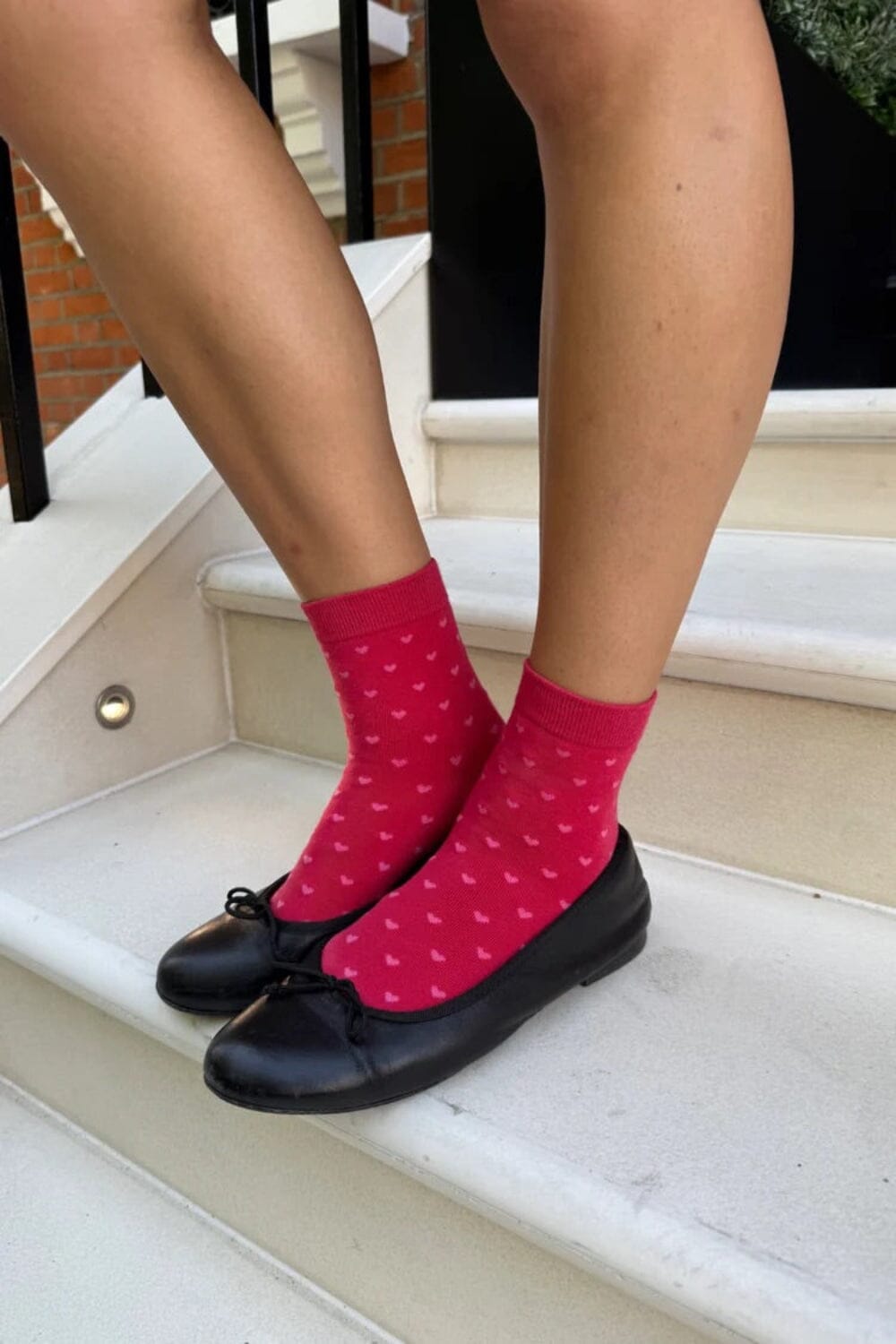 Heart Socks | Red with Pink Hearts