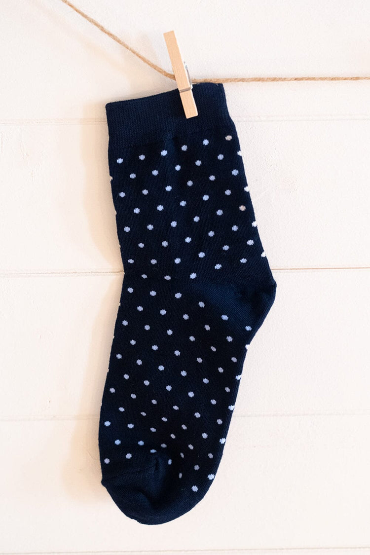 Polka Dots Socks | Navy White Polka Dots