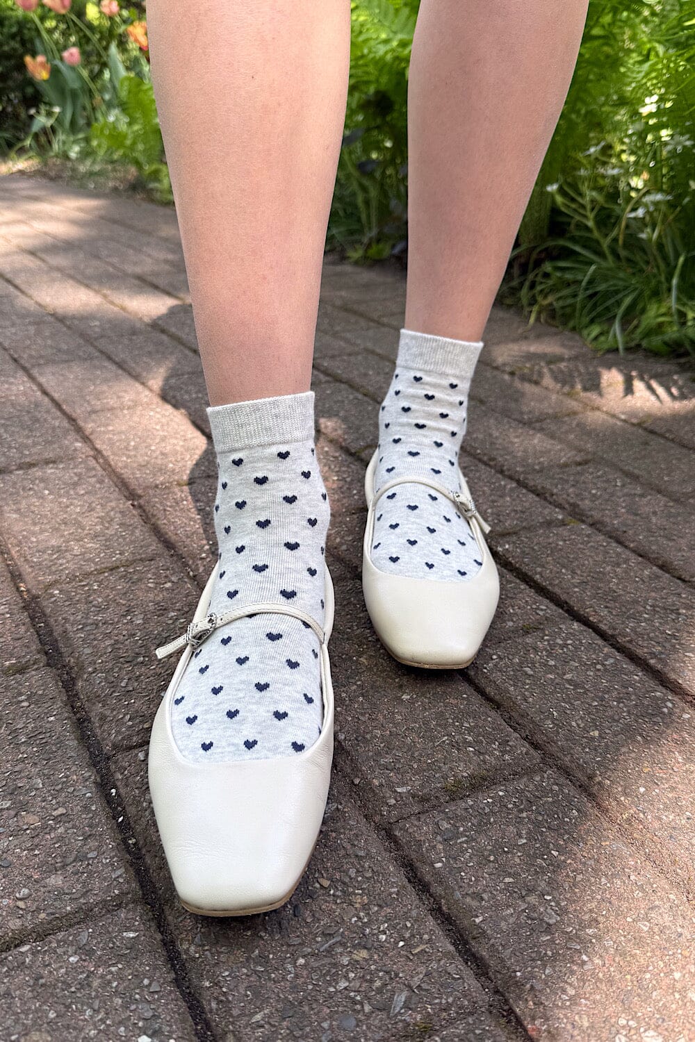Grey with Navy Hearts