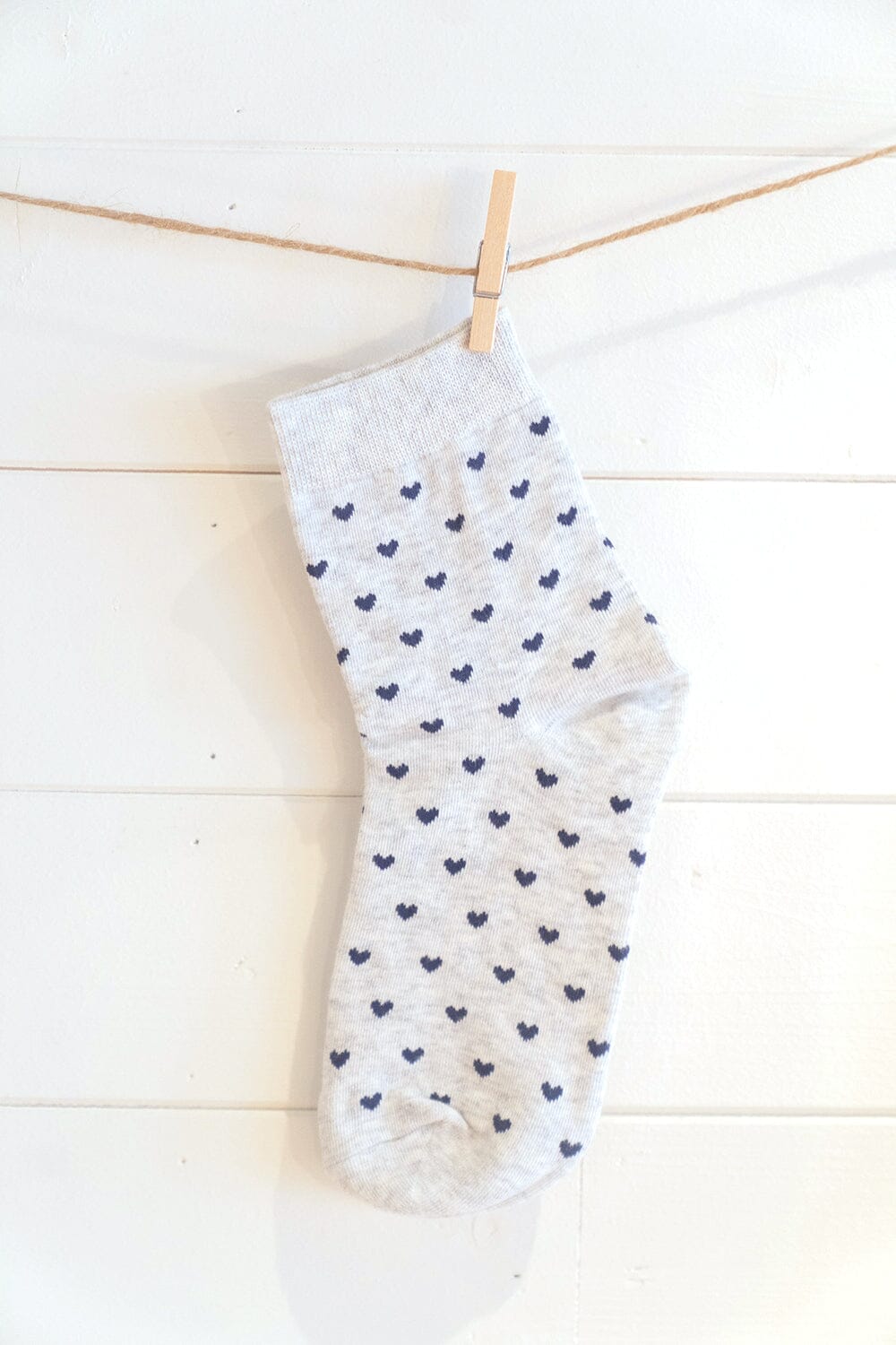 Grey with Navy Hearts