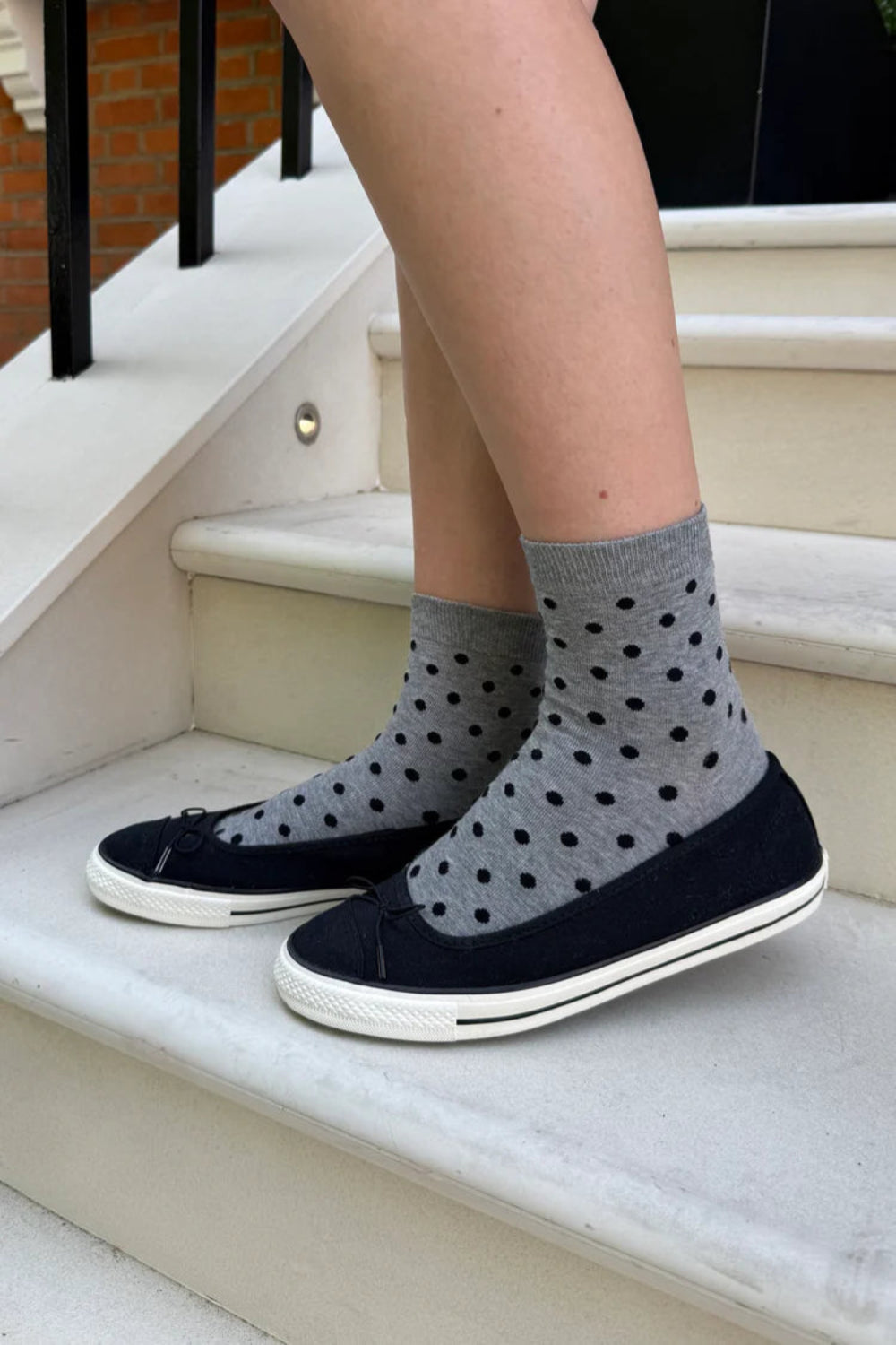 Polka Dot Socks | Dark Grey and Black Polka Dots