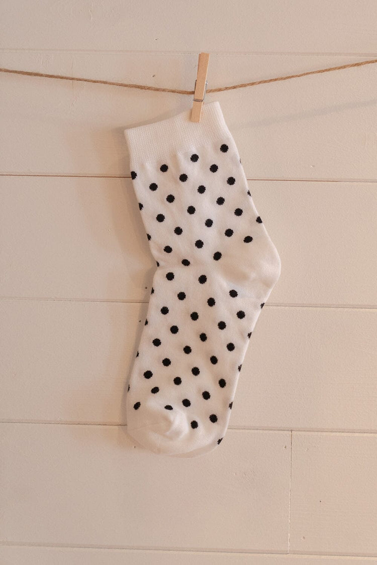 Polka Dot Socks | White With Black Polka Dots