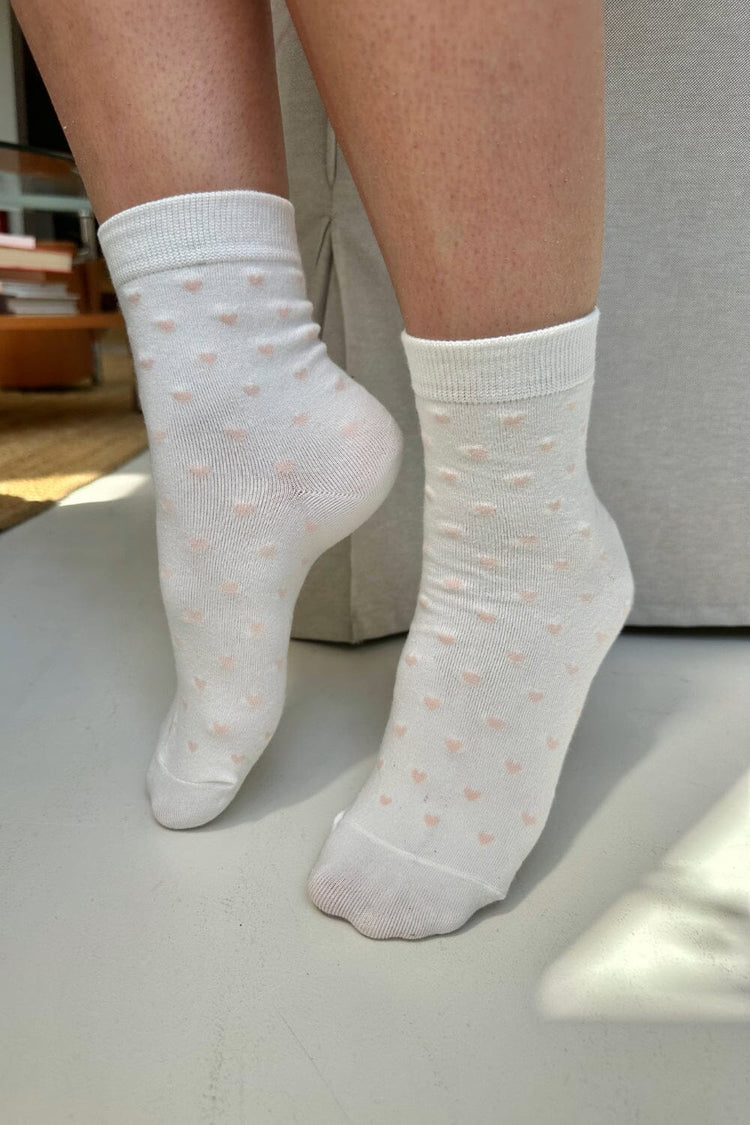 Heart Socks | White