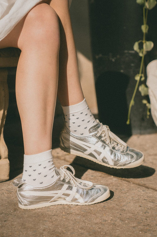 White With Indigo Hearts