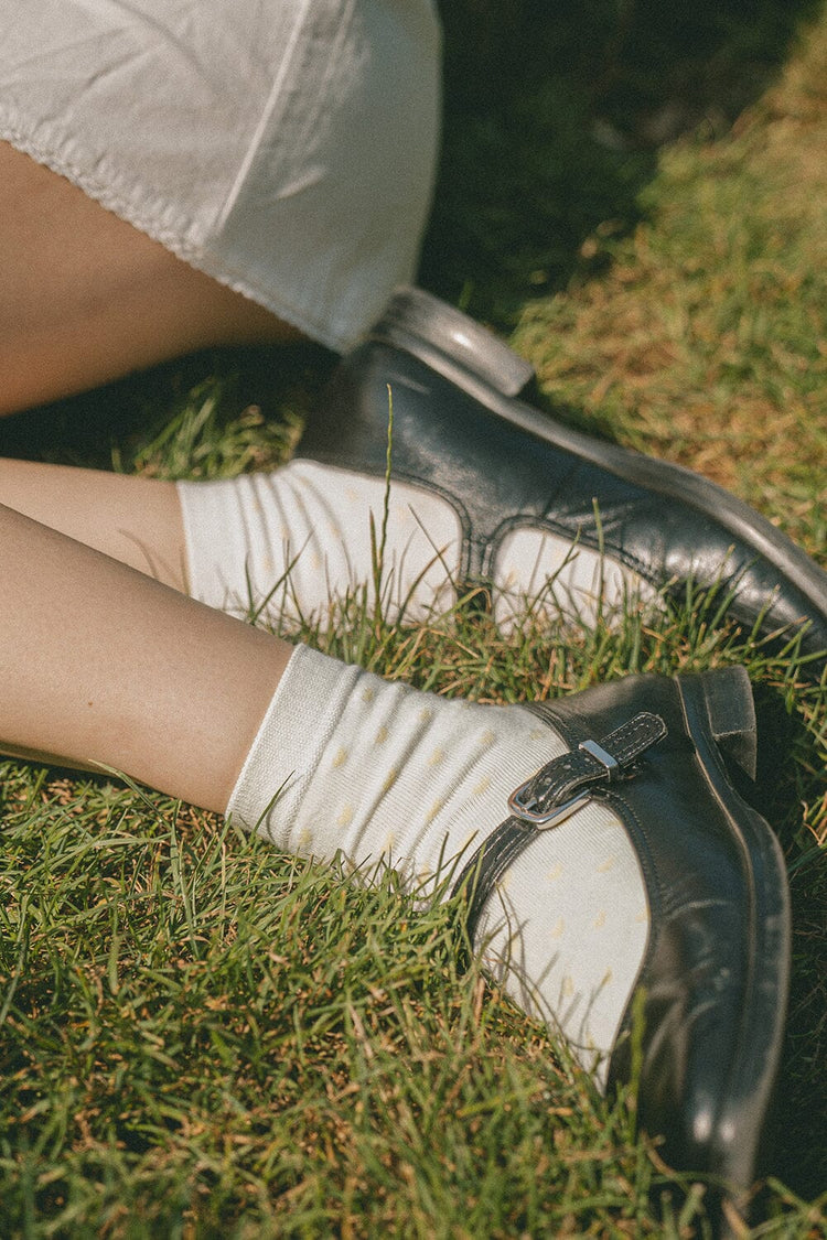 Heart Socks | White With Yellow Hearts