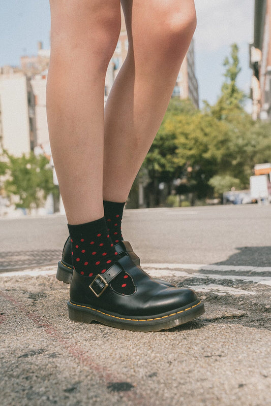 Black Red Polka Dots