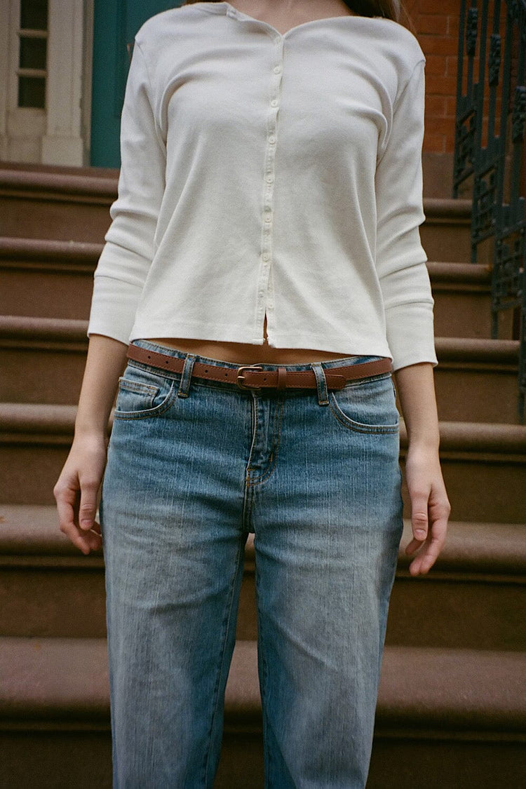 Faux Leather Buckle Belt | Gold