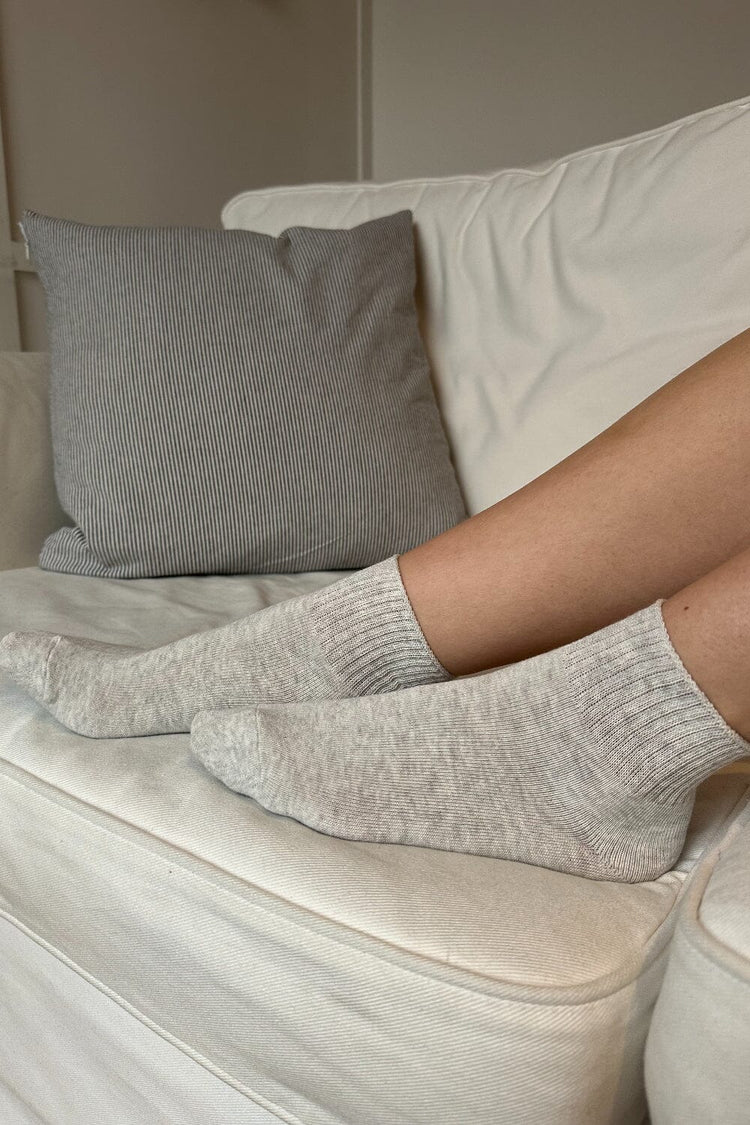 Ribbed Socks | Light Heather Grey