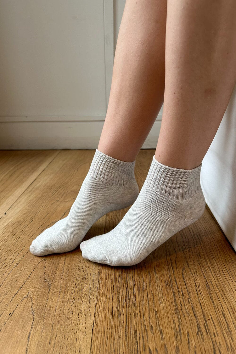 Ribbed Socks | Light Heather Grey