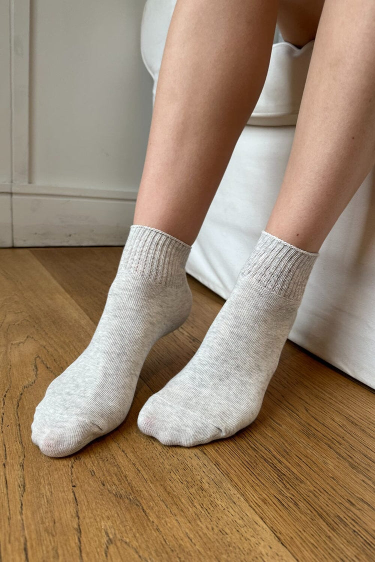 Ribbed Socks | Light Heather Grey