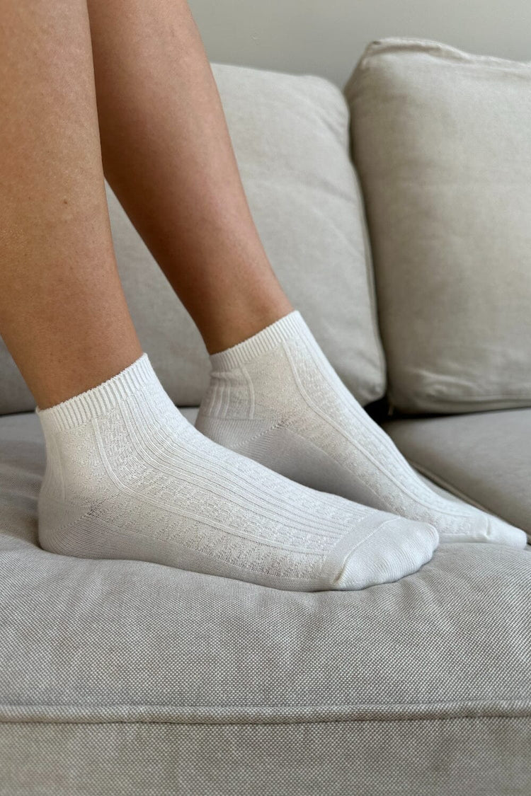 Ribbed Socks | White