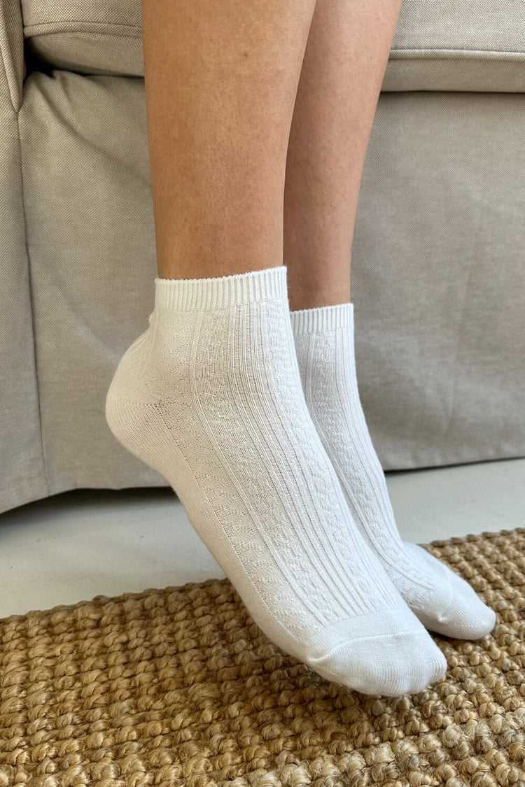 Ribbed Socks | White