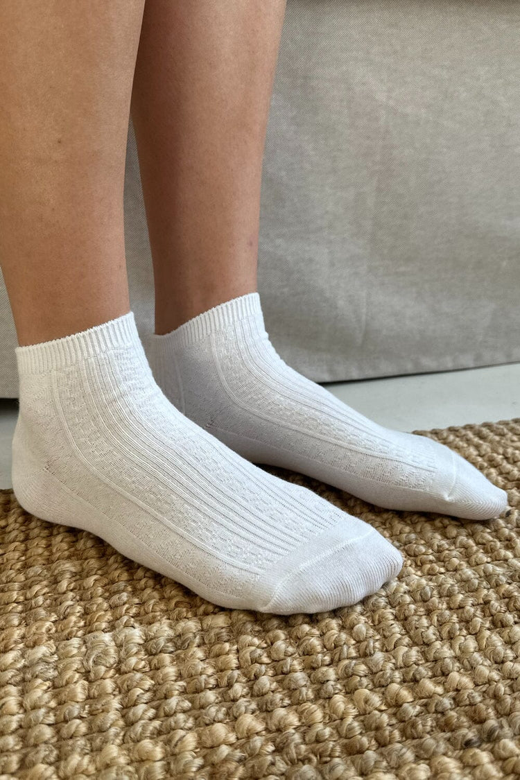 Ribbed Socks | White