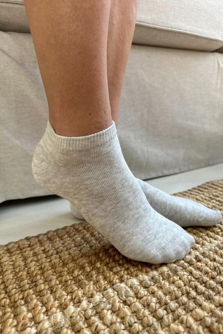 Basic Ankle Socks | Light Heather Grey