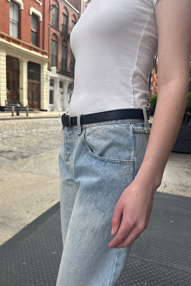 Faux Leather Buckle Belt | Gold